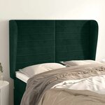 vidaXL Tête de lit avec oreilles Vert foncé 147x23x118/128 cm Velours