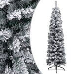 vidaXL Sapin de Noël artificiel mince pré-éclairé et boules vert 240cm