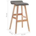vidaXL Chaise de bar Gris foncé Tissu
