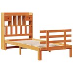 vidaXL Lit bibliothèque sans matelas cire marron 100x200 cm pin massif