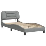 vidaXL Cadre de lit avec LED sans matelas Hvar gris clair 80x200 cm tissu