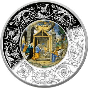 Pièce de monnaie en Argent 5 Euro g 31.1 (1 oz) Millésime 2025 Maiolica ADORATION OF THE SHEPHERDS
