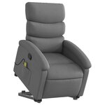 vidaXL Fauteuil de massage inclinable Gris foncé Tissu