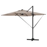 vidaXL Parasol déporté Roma de avec LEDs Taupe 286x285x270 cm Aluminium
