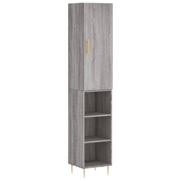 vidaXL Buffet haut Sonoma gris 34 5x34x180 cm Bois d'ingénierie