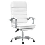 vidaXL Fauteuil de massage inclinable de bureau Blanc Similicuir