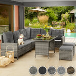 Tectake Canapé de jardin BARLETTA modulable - gris/beige