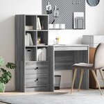 vidaXL Bureau avec rangement 2 Pièces Sonoma gris 70 x 50 x 76 cm