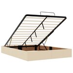 vidaXL Cadre de lit ottoman sans matelas crème 140x200 cm tissu