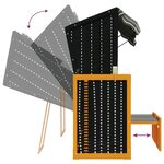 vidaXL Strandkorb avec auvent résine tressée et bois solide noir gris