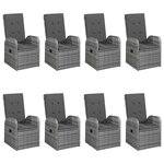 vidaXL Ensemble à manger de jardin 9 Pièces Gris