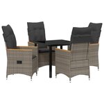 vidaXL Ensemble de salle à manger pour jardin 5 Pièces Gris polyrotin