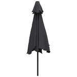 vidaXL Parasol d'extérieur avec lumières LED et mât en acier Noir