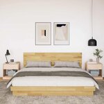 vidaXL Cadre de lit avec tête de lit sans matelas 200 x 200 cm