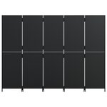 vidaXL Cloison de séparation 5 panneaux noir résine tressée