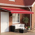 vidaXL Auvent rétractable électrique Rouge 4 × 3 m