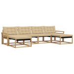 vidaXL Ensemble de canapés d'extérieur 6 Pièces Blanc et Beige