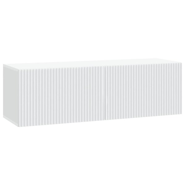vidaXL Meuble TV mural Blanc 98 x 31 x 30 cm Bois d'ingénierie