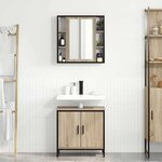vidaXL Ensemble de mobilier de salle de bain avec étagère 2 Pièces Marron