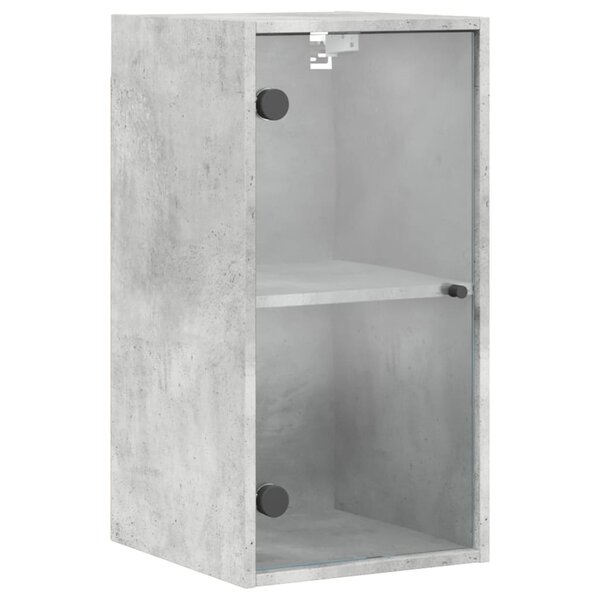 vidaXL Armoire murale avec portes en verre gris béton 35x37x68 5 cm