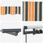 vidaXL Auvent rétractable manuel avec LED vert et jaune 600x350 cm