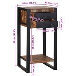 vidaXL Table d'appoint Multicolore 40x40x80 cm en bois récupéré