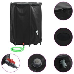 vidaXL Réservoir d'eau avec robinet pliable 750 L PVC