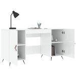 vidaXL Bureau Blanc brillant 140x50x75 cm Bois d'ingénierie