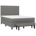 vidaXL Sommier à lattes de lit avec matelas Gris foncé 140x200cm Tissu