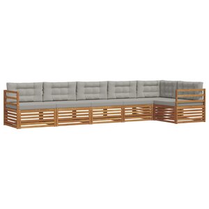 vidaXL Ensemble de canapés d'extérieur 6 pc Gris Naturel et Clair