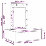 vidaXL Table de Toilette Noir 60 x 40 x 70 cm Bois d'ingénierie