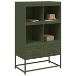 vidaXL Buffet haut vert olive 68x39 x111 5 cm acier