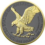 Pièce de monnaie en Argent 1 Dollar g 31.1 (1 oz) Millésime 2025 Golden Ring Edition WALKING LIBERTY