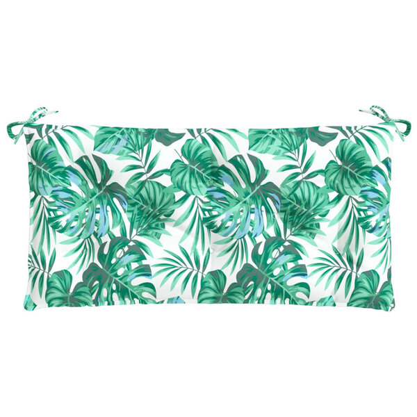 vidaXL Coussin de banc de jardin motif de feuilles 100x50x7 cm