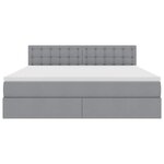vidaXL Lit avec rangement et LED Gris clair 160 x 200 cm tissu
