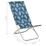 vidaXL Chaises de plage pliables 2 Pièces Motif de feuilles Tissu