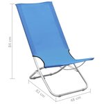 vidaXL Chaises de plage pliables 2 Pièces Bleu Tissu