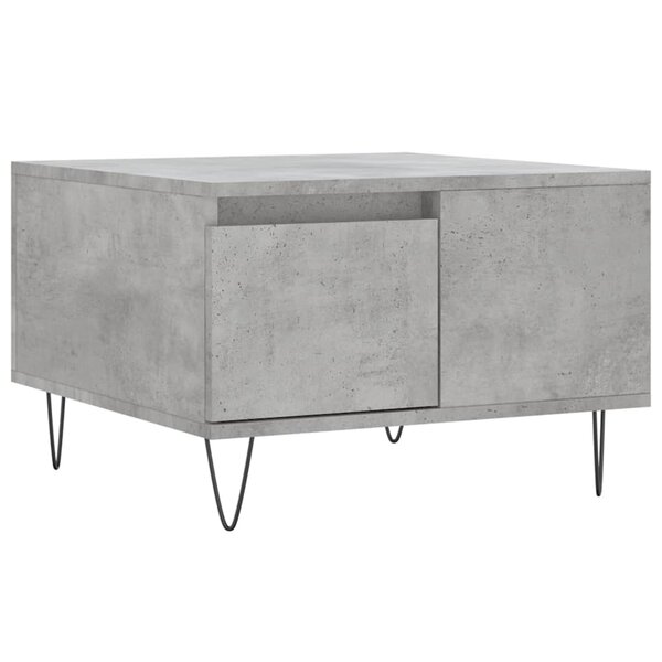 vidaXL Table basse gris béton 55x55x36 5 cm bois d'ingénierie