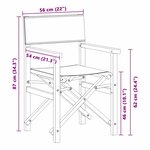 vidaXL Chaise de directeur pliante Gris 56 x 54 x 87 cm
