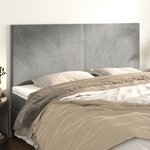 vidaXL Têtes de lit 4 Pièces Gris clair 80x5x78/88 cm Velours