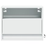 vidaXL Tables de chevet murales avec lumières LED 2 Pièces blanc