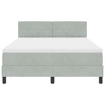 vidaXL Lit à ressorts avec matelas Gris clair 140 x 190 cm Velours