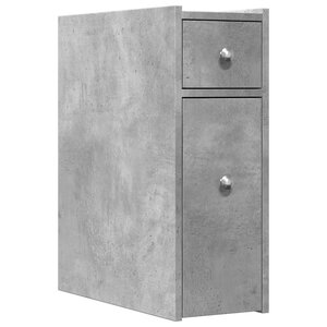 vidaXL Armoire de salle de bain étroite avec roulettes gris béton