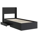 vidaXL Cadre de lit avec rangement et tête de lit Noir 75 x 190 cm
