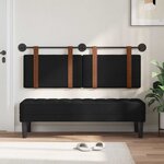 vidaXL Tête de lit suspendue Noir PU antique
