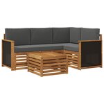 vidaXL Ensemble de canapés d'extérieur 5 pc Naturel et Anthracite