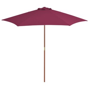 vidaXL Parasol d'extérieur avec mât en bois 270 cm rouge bordeaux