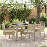 vidaXL Ensemble de salle à manger pour jardin 5 Pièces Beige Poly rotin