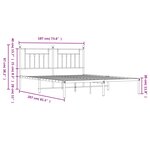 vidaXL Cadre de lit métal sans matelas et tête de lit blanc 180x200 cm