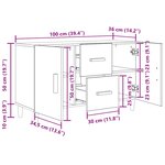 vidaXL Buffet chêne noir 100x36x60 cm bois d'ingénierie